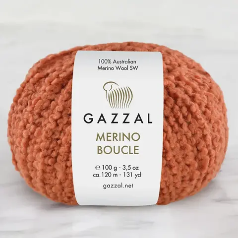 Пряжа Gazzal Merino Boucle 3774 терракот