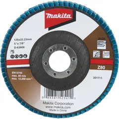 Лепестковый шлифовальный диск 125x22,23 мм Z80 Makita D-63806