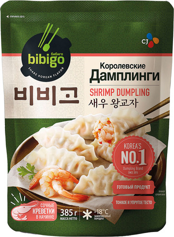 Дамплинги Bibigo с креветкой 385г / пельмени Гедза с креветкой