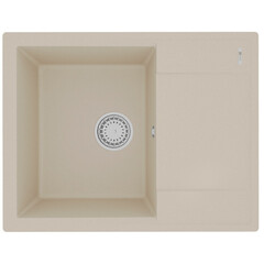 Lemark 9910020 Кухонная мойка Lemark IMANDRA 640 врезная прямоугольная с крылом из кварцгранита цвет: Бежевый фото