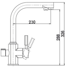 Смеситель KAISER Decor 40144-12 черный мрамор для кухни под фильтр (Black&White 308) схема