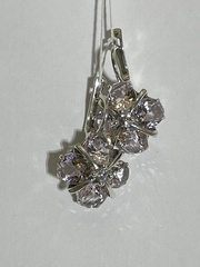 Пион  (серьги из серебра)