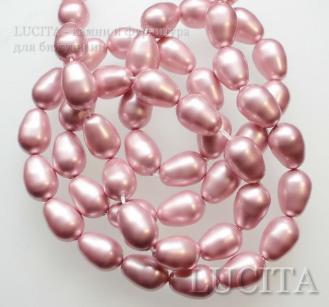 5821 Хрустальный жемчуг Сваровски Crystal Powder Rose грушевидный 11х8 мм ()