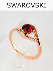 Кольцо Белла с красным кристаллом Swarovski