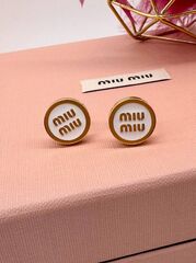 Серьги-пусеты MIUMIU круглые с эмалью