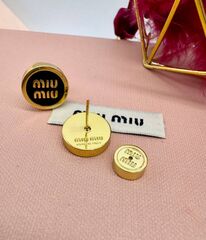 Серьги-пусеты MIUMIU круглые с эмалью