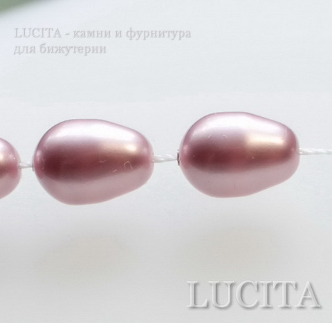 5821 Хрустальный жемчуг Сваровски Crystal Powder Rose грушевидный 11х8 мм ()