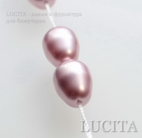 5821 Хрустальный жемчуг Сваровски Crystal Powder Rose грушевидный 11х8 мм ()
