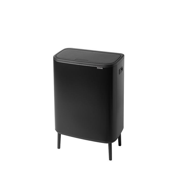 Мусорный бак Touch Bin Bo Hi (2 х 30 л), Черный матовый, арт. 130625 - фото 1