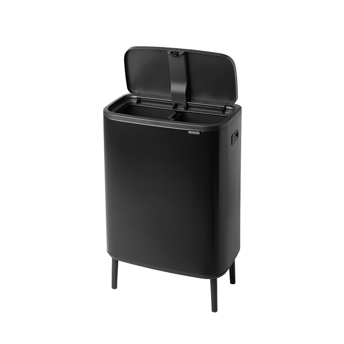 Мусорный бак Touch Bin Bo Hi (2 х 30 л), Черный матовый, арт. 130625 - фото 4