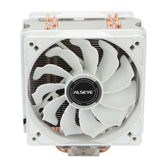 Кулер для CPU Alseye S120D, 2х120мм, 4-pin, Al+Cu, серебристый-белый, 500-1700rpm, 66CFM, 33.8дБ, 4-PIPE(прямой контакт), TDP 160Вт, INTEL 1700/1200/115x/775, AMD AM5/AM4/AM3(+)/AM2(+) (AS.01.07.0018)