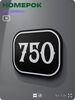 Номерок на дверь квартиры 750, для кабинета, офиса, шильдик 9 х 7 см, черный, Айдентика Технолоджи