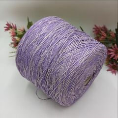Queen New Mill Вискозный шнурок с фольгой 165м/100гр Фиолетовый+золото