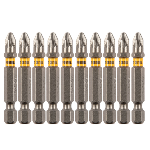Бита PZ2х50, сталь S2, шестигранный профиль, 10 шт. Е 6,3 Denzel