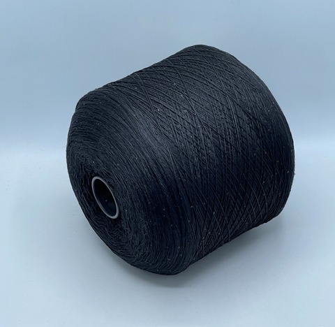 Бобинная пряжа, Merino Pailletes, 450м, 80% Меринос, 20% Полиэстер(пайетка), Черный+пайетка. 39451