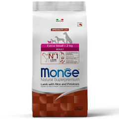 Корм для собак мини пород Monge Dog Speciality Line Extra Small, из ягненка с рисом и картофелем 2,5 кг