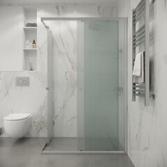 Душевое ограждение Niagara Eco (110х80х190) прямоугольник, хром, стекло матовое
