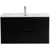BelBagno MARINO-CER-MINI-800-2C-SO-NL-P База под раковину подвесная с двумя выкатными ящиками, Nero Lucido, 796x390x500