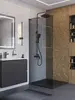BelBagno UNO-L-1-TB-80-GR-GM Душевая перегородка универсальная с односторонним входом, стекло графит, профиль Оружейная сталь, 800x2000 мм