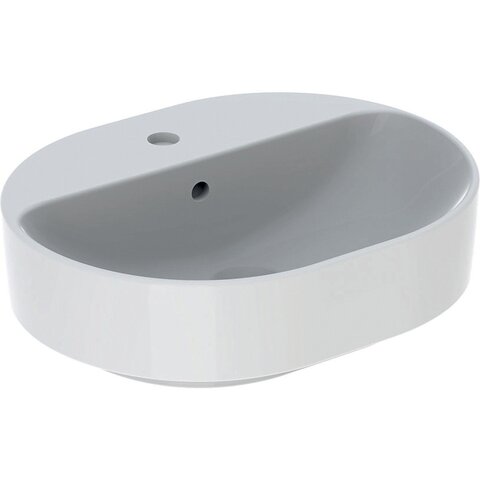Geberit VariForm 500.775.01.2 Раковина с установкой на столешницу эллиптической формы, 50х40 см, с отв. под смеситель, с отв. перелива