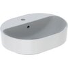 Geberit VariForm 500.775.01.2 Раковина с установкой на столешницу эллиптической формы, 50х40 см, с отв. под смеситель, с отв. перелива