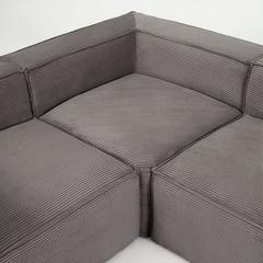 Угловой 6 местный диван Blok 320 x 320 cm серый вельвет