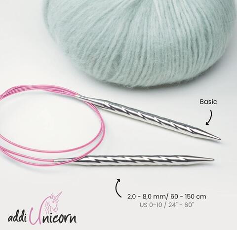 Спицы металлические круговые супергладкие addiUnicorn, №2, 80 см.