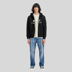 Толстовка Alpha Industries Basic Big Logo Zip Hoodie Black (Черная)