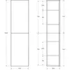 BelBagno DUE-1500-2A-SC-BL-P DUE Шкаф подвесной с двумя распашными дверцами с доводчиками, с двумя полками, универсальный, Bianco Lucido, 400x300x1500