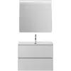 BelBagno UNO-900-2C-SO-BO База под раковину подвесная с фрезерованными ручками по всей длине фасада с двумя выкатными ящиками, Bianco Opaco, 900x455x608