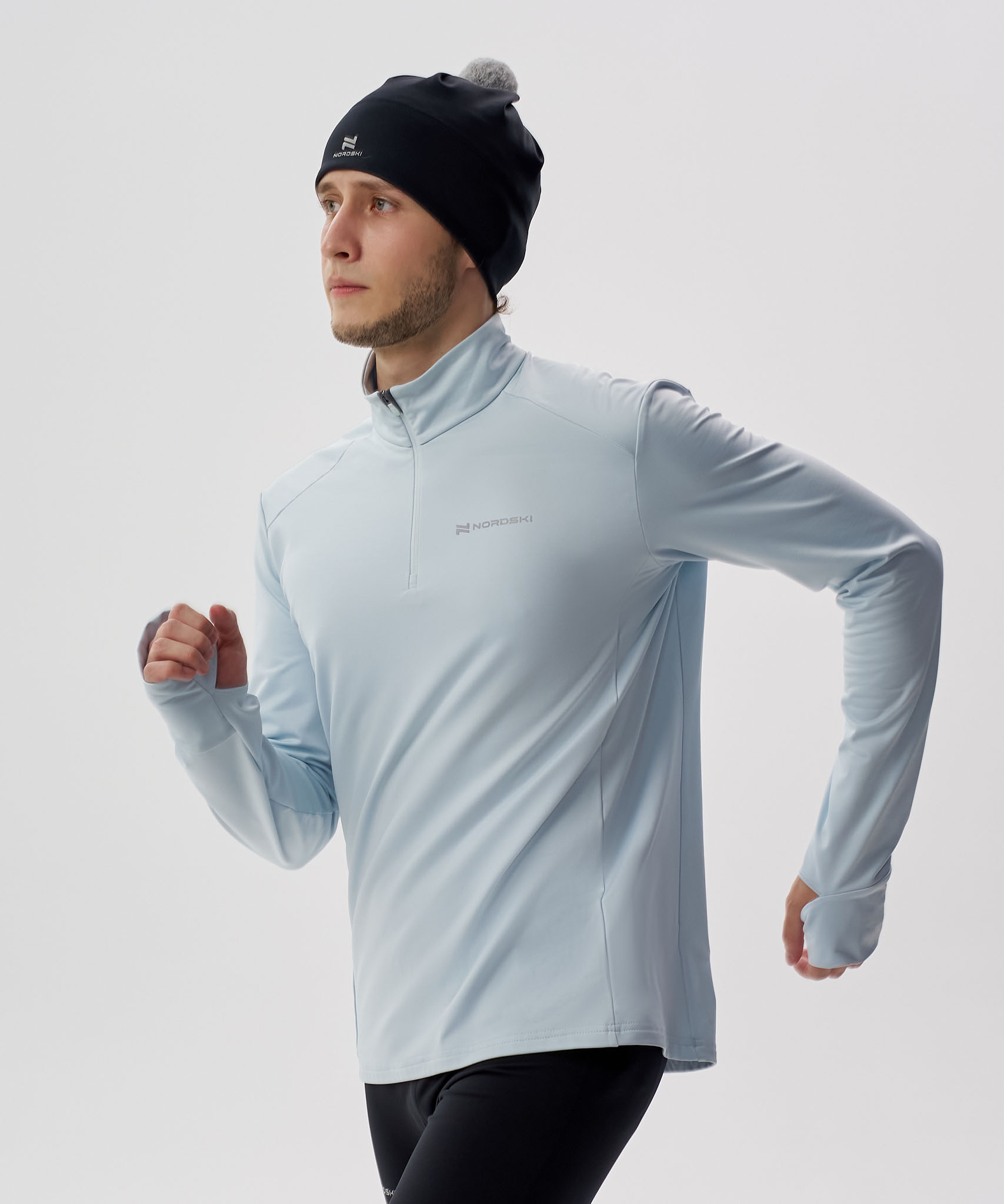 Мужской утепленный лонгслив Nordski Warm 2.0 pearl blue - 2