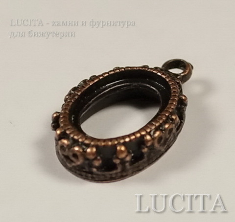 Сеттинг - основа - подвеска для камеи или кабошона 13х10 мм (цвет - античная медь) 22х14 мм ()