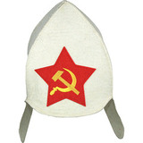 Буденовка Серп и молот белая для бани - 1