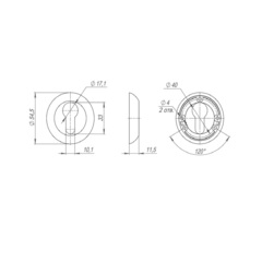 Накладка под цилиндр ET.R.TL54 (ET TL) BL-24 черный