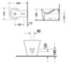 Duravit 274100000 Биде напольное приставное, 640х410 мм, с 1 отв под смеситель, цвет белый