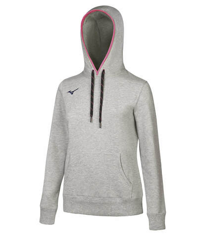 Толстовка женская Mizuno Heritage Sweat Hoodie серая