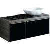 Geberit Citterio 500.565.JJ.1 Тумба для раковины 118.4x54.3x50.4см, черный / глянцевое стекло, темный дуб / меламин, структура дерева