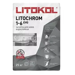 Затирка швов цементная Litokol Litochrom 1-6 Evo LE.385 нефрит, мешок 25 кг