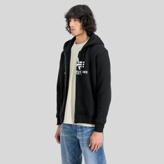 Толстовка Alpha Industries Basic Big Logo Zip Hoodie Black (Черная)