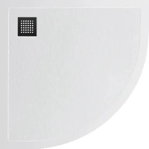BelBagno TRAY-MR-UNO-R-80-550-35-W-NO Поддон из искусственного мрамора в комплекте с сифоном с чёрной матовой декоративной накладкой