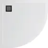 BelBagno TRAY-MR-UNO-R-80-550-35-W-NO Поддон из искусственного мрамора в комплекте с сифоном с чёрной матовой декоративной накладкой
