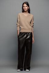 ZARA БРЮКИ-ДЖОГГЕРЫ ИЗ ИСКУССТВЕННОЙ КОЖИ ZW COLLECTION, КОРИЧНЕВЫЙ