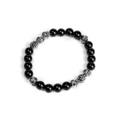 50915- Браслет из агата c посеребренными вставками CHROME HEARTS