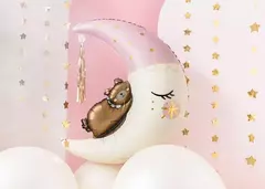 Шар ПД Фигура, Мишка на месяце/луне, Розовый, 34