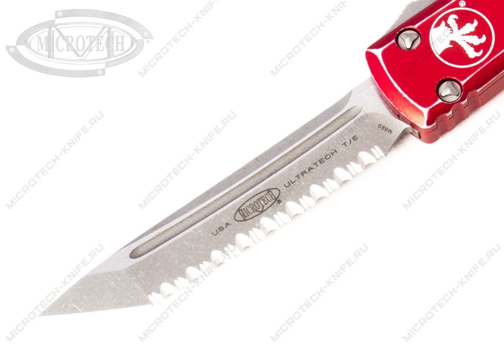 Нож Microtech Ultratech 123-12DRD Distressed Red Tanto Serrated