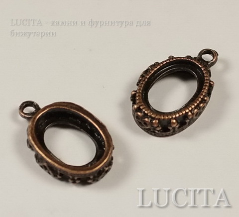 Сеттинг - основа - подвеска для камеи или кабошона 13х10 мм (цвет - античная медь) 22х14 мм ()