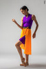 Wrap skirt with elastic waist and ties | neon_orange