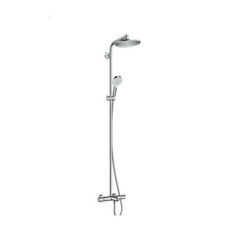 Hansgrohe Crometta S 27320000 Душевая система с термостатом и изливом внешнего монтажа 157,2 см с верхней лейкой 24х24 см