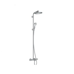 Hansgrohe Crometta S 27320000 Душевая система с термостатом и изливом внешнего монтажа 157,2 см с верхней лейкой 24х24 см фото