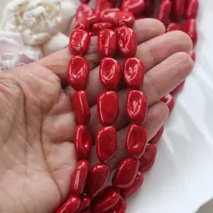 Майорка, имитация барочного жемчуга, красная 18*12 мм, 1 нить, МА014